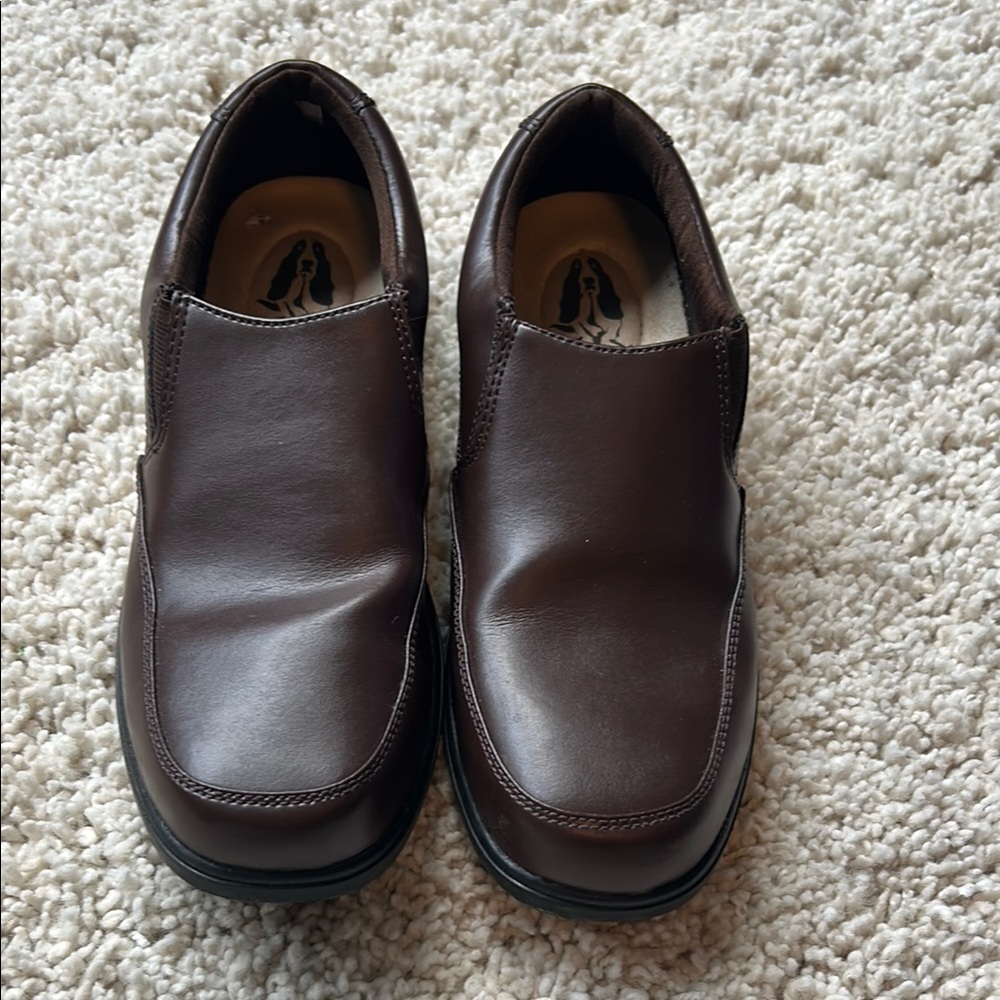 Hush Puppies Brown Leather Slip-On Loafers